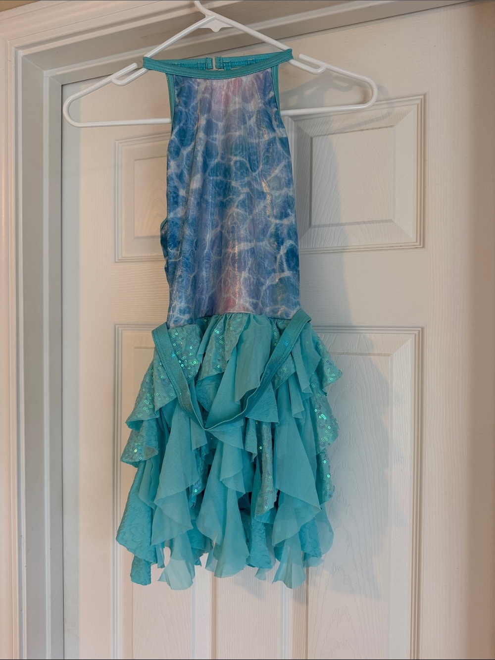 Weissman Teal Mermaid Ruffle Dance costume large child